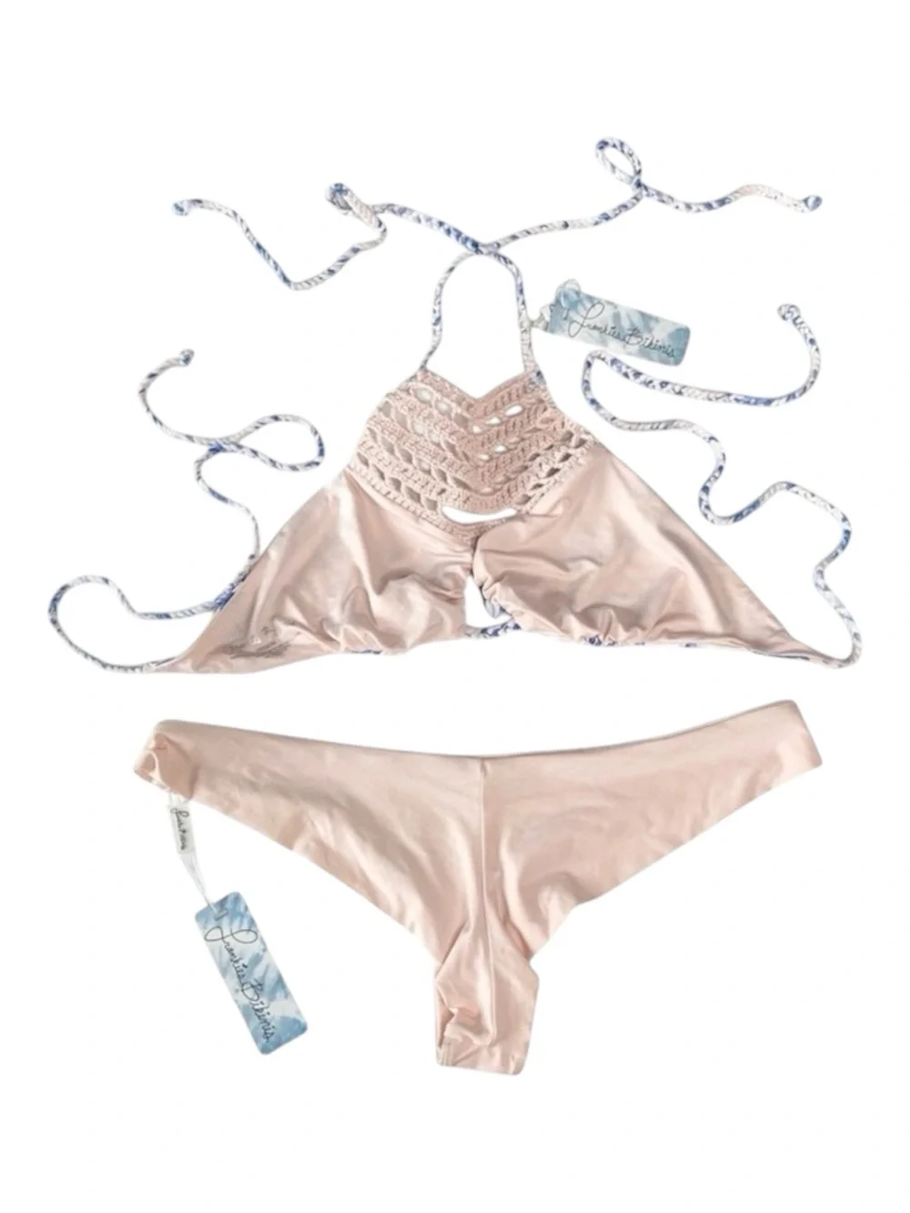 new Frankie’s Bikinis ☀︎︎ Mimi Marina Crochet Bikini Set☀︎ ︎Hawaiian Blush Print